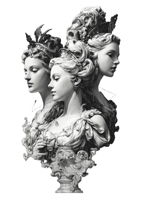 Three Fates Statues V2 Vinyl Car Decal Sticker – Waterproof & UV-Resistant 4.32"