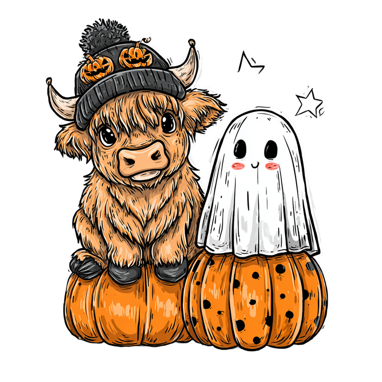 Cow And Ghost Vinyl Car Decal Sticker – Waterproof & UV-Resistant 3.4133333333333336"