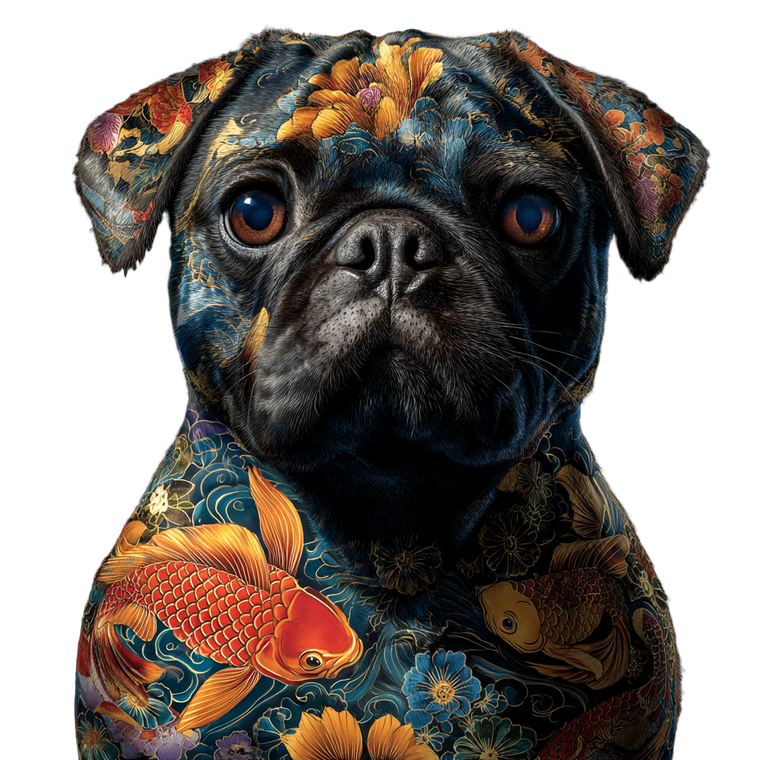 Tattooed Pug Doberman Vinyl Car Decal Sticker – Waterproof & UV-Resistant 6.826666666666667"