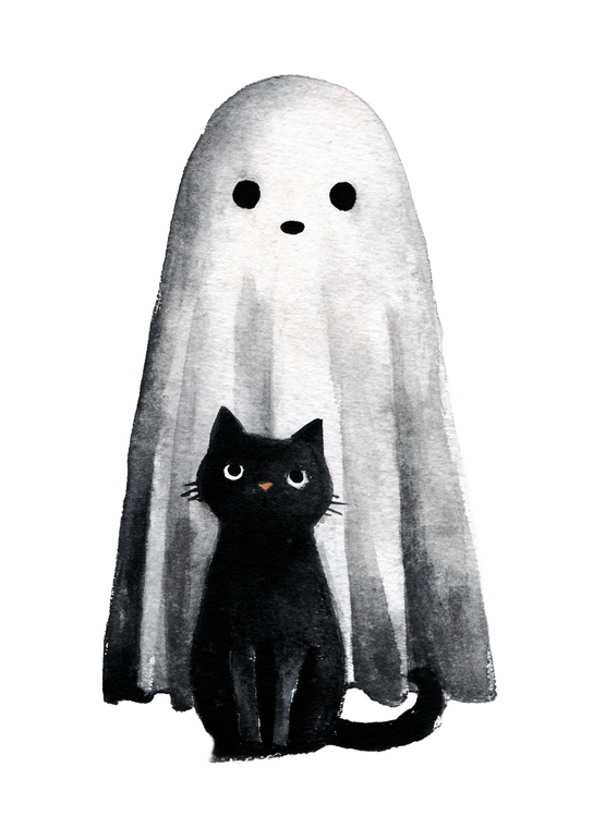 Ghost Holding Cat V2 Vinyl Car Decal Sticker – Waterproof & UV-Resistant 4.32"