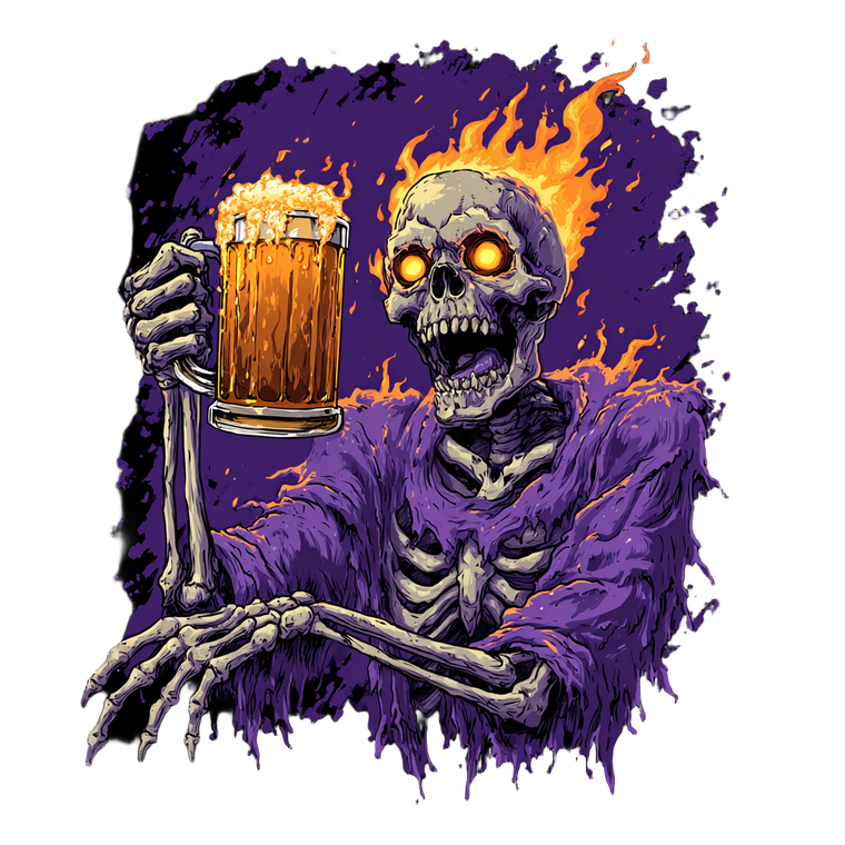 Skeleton Drinking Beer Vinyl Car Decal Sticker – Waterproof & UV-Resistant 3.4133333333333336"