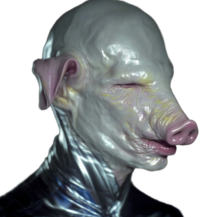Surreal Pig Mask Vinyl Car Decal Sticker – Waterproof & UV-Resistant 6.826666666666667"