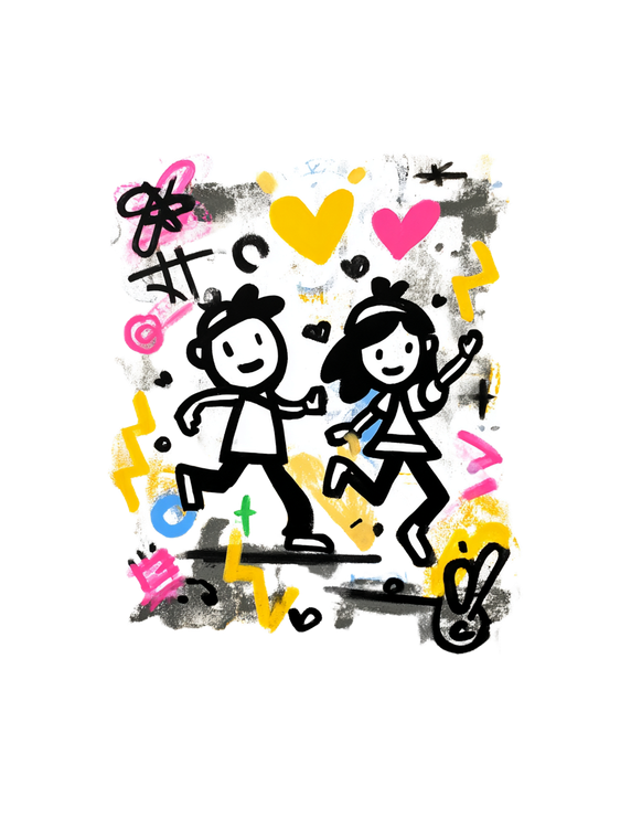 Dancing Cartoon Characters V2 Vinyl Car Decal Sticker – Waterproof & UV-Resistant 4.1066666666666665"