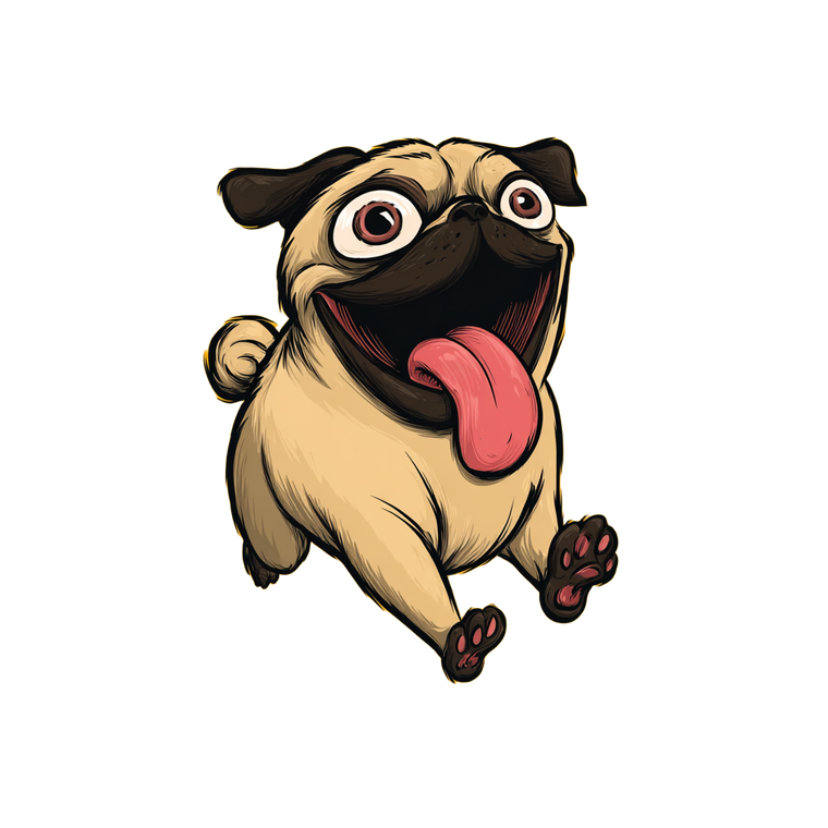 Cartoon Pug Running Vinyl Car Decal Sticker – Waterproof & UV-Resistant 3.4133333333333336"