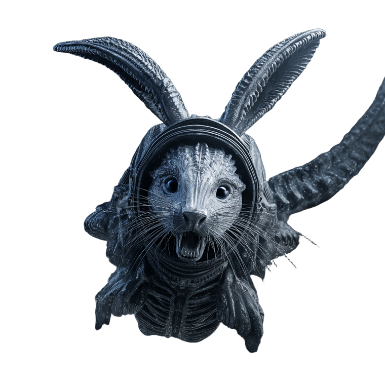 Frantic Space Bunny Vinyl Car Decal Sticker – Waterproof & UV-Resistant 3.4133333333333336"