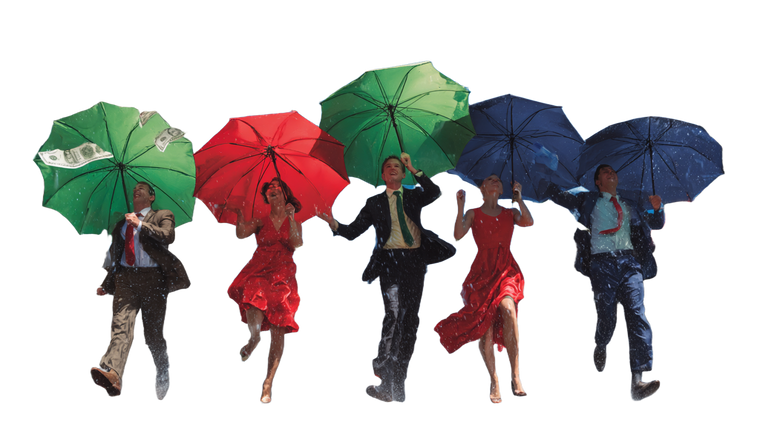 Dancing With Umbrellas V2 Vinyl Car Decal Sticker – Waterproof & UV-Resistant 2.72"