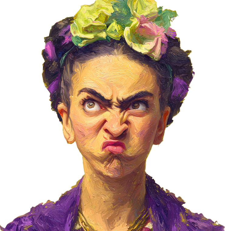 Frida Kahlo Parody Vinyl Car Decal Sticker – Waterproof & UV-Resistant 6.826666666666667"