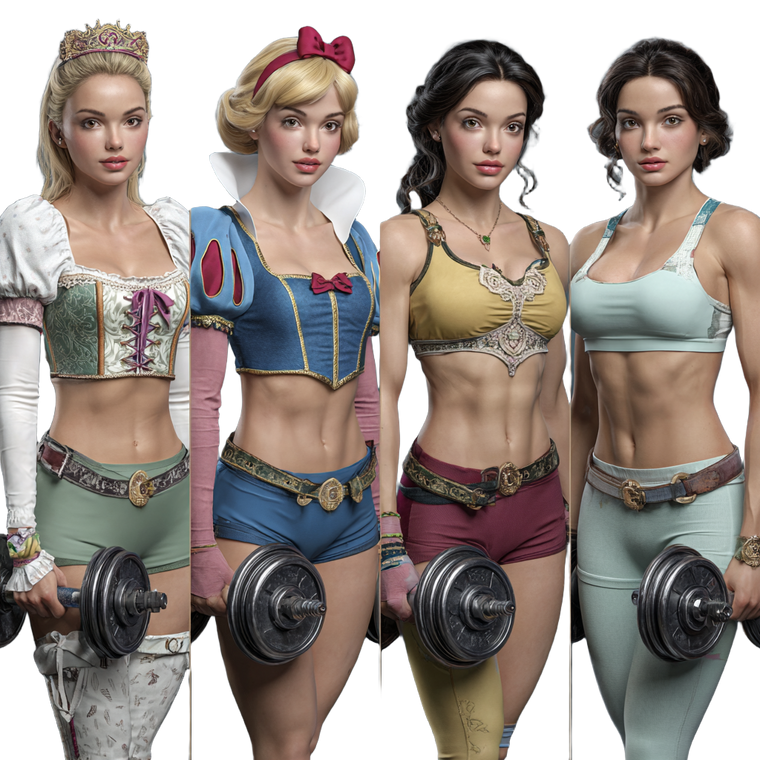 Disney Princesses Workout Vinyl Car Decal Sticker – Waterproof & UV-Resistant 6.826666666666667"