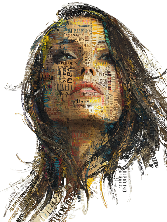 Text Hair Portrait Vinyl Car Decal Sticker – Waterproof & UV-Resistant 8.213333333333333"