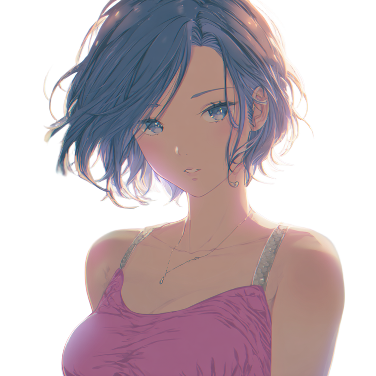 Anime Bluish-Haired Lady Vinyl Car Decal Sticker – Waterproof & UV-Resistant 6.826666666666667"