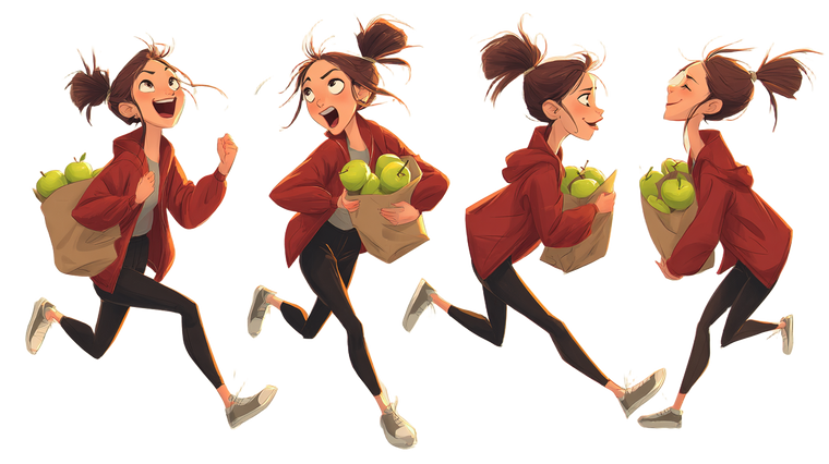 Running Woman Apples Vinyl Car Decal Sticker – Waterproof & UV-Resistant 5.4