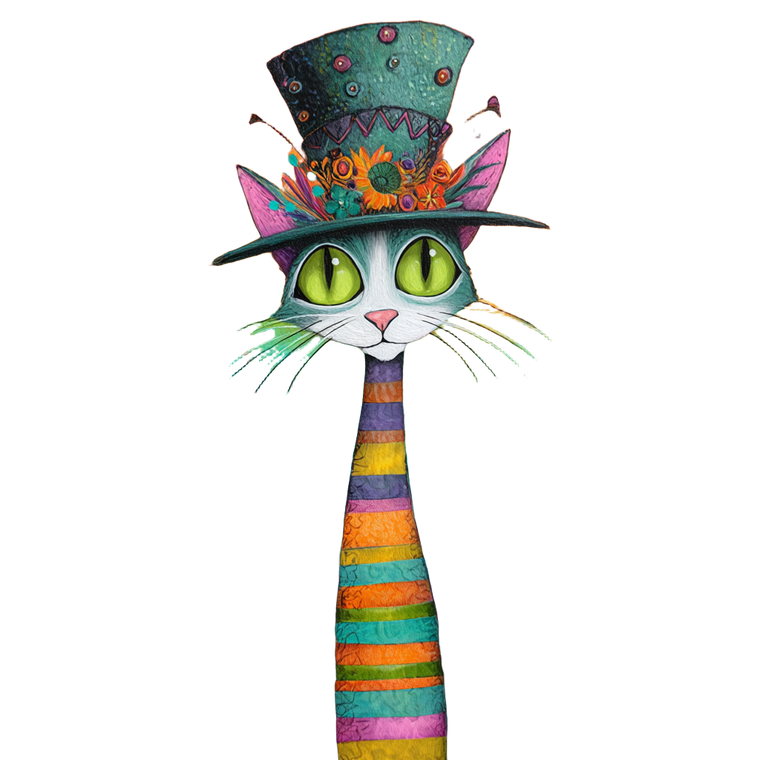 Whimsical Fantasy Cat V2 Vinyl Car Decal Sticker – Waterproof & UV-Resistant 6.826666666666667"