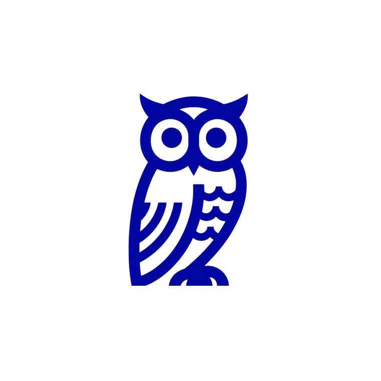 Minimalistic Owl Logo Vinyl Car Decal Sticker – Waterproof & UV-Resistant 3.4133333333333336"