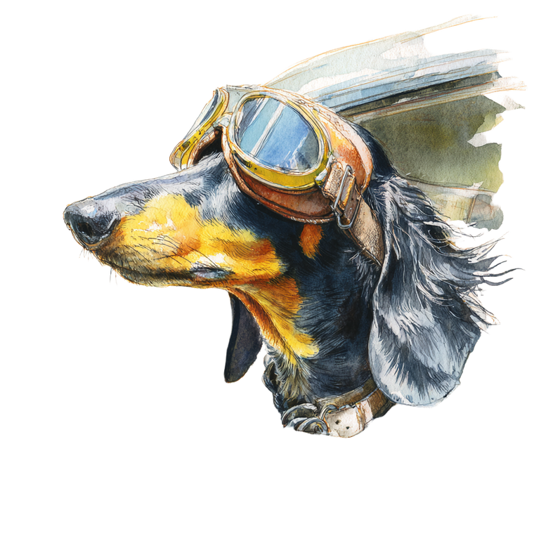 Goggled Dachshund Sketch V2 Vinyl Car Decal Sticker – Waterproof & UV-Resistant 6.826666666666667"