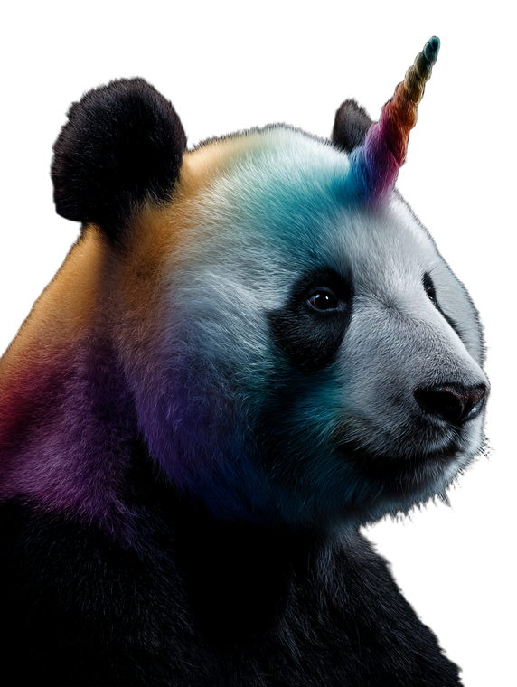 Rainbow Panda Unicorn Vinyl Car Decal Sticker – Waterproof & UV-Resistant 4.1066666666666665"