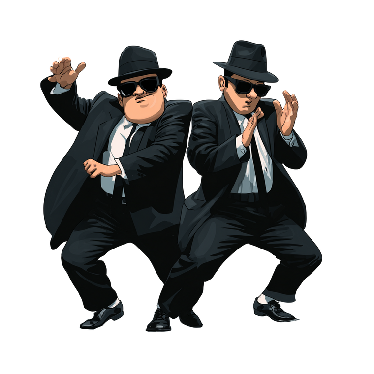 Blues Brothers Dancing Vinyl Car Decal Sticker – Waterproof & UV-Resistant 3.4133333333333336"