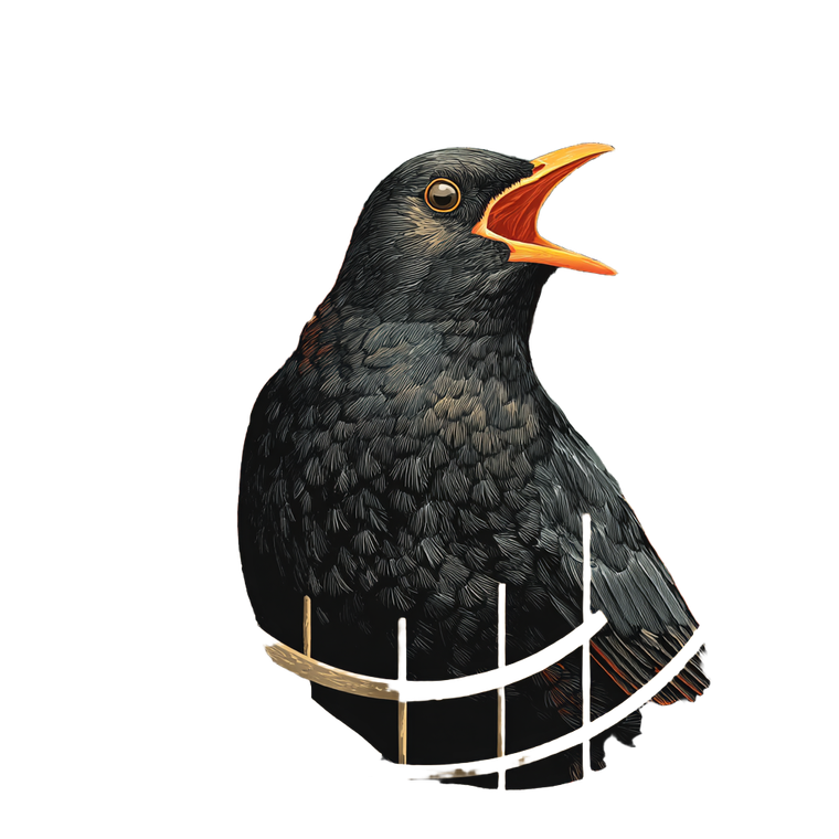 Singing Blackbird Logo Vinyl Car Decal Sticker – Waterproof & UV-Resistant 3.4133333333333336"