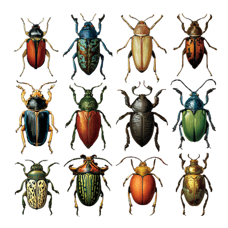 Beetle Scientific Illustration Vinyl Car Decal Sticker – Waterproof & UV-Resistant 3.4133333333333336"