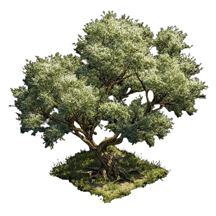 Isometric Olive Tree Vinyl Car Decal Sticker – Waterproof & UV-Resistant 3.4133333333333336"