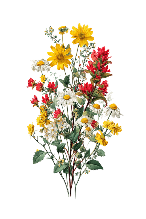 Vintage Botanical Bouquet V7 Vinyl Car Decal Sticker – Waterproof & UV-Resistant 8.96"