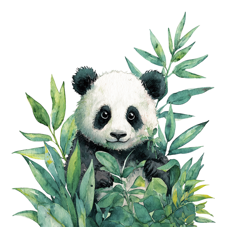 Watercolor Panda Clipart Vinyl Car Decal Sticker – Waterproof & UV-Resistant 3.4133333333333336"