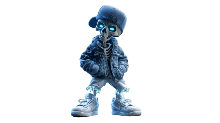 Stylized Skeleton Kid Vinyl Car Decal Sticker – Waterproof & UV-Resistant 5.4