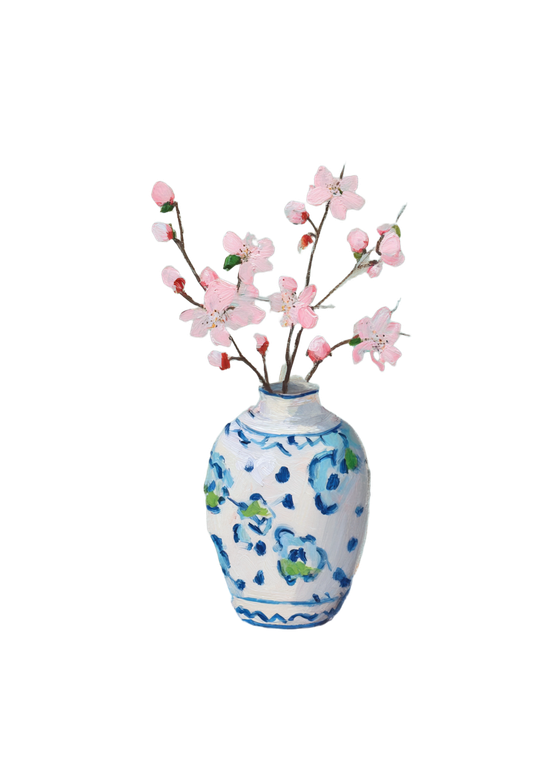 Chinoiserie Vase Painting Vinyl Car Decal Sticker – Waterproof & UV-Resistant 8.746666666666666"