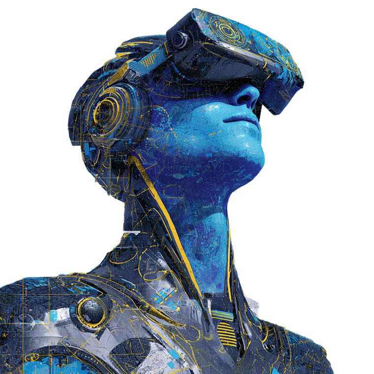 Robotic Vr Man Vinyl Car Decal Sticker – Waterproof & UV-Resistant 3.4133333333333336"