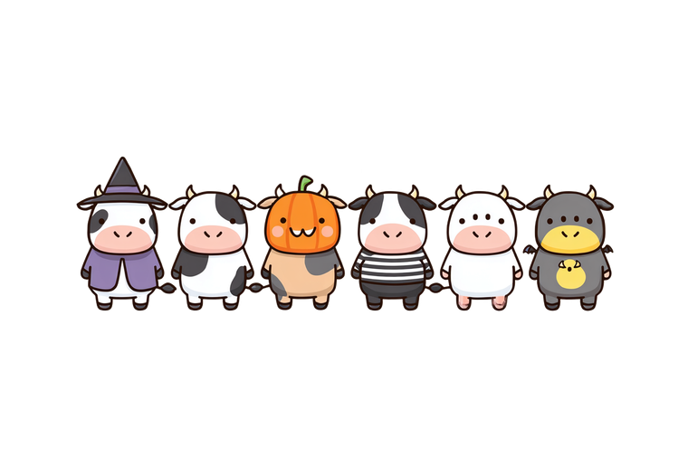 Halloween Costume Cows V2 Vinyl Car Decal Sticker – Waterproof & UV-Resistant 5.97333333333333