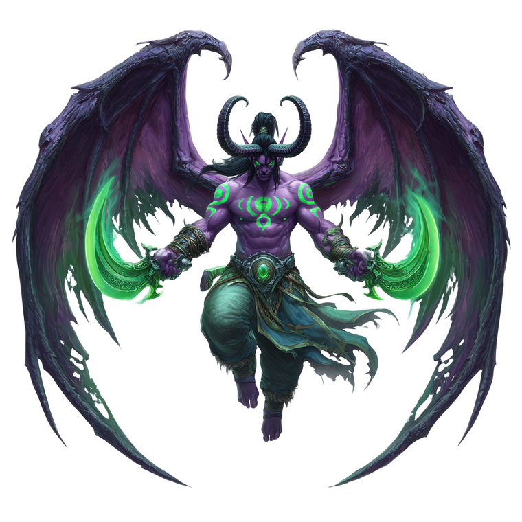 Q-Version Illidan Vinyl Car Decal Sticker – Waterproof & UV-Resistant 3.4133333333333336"