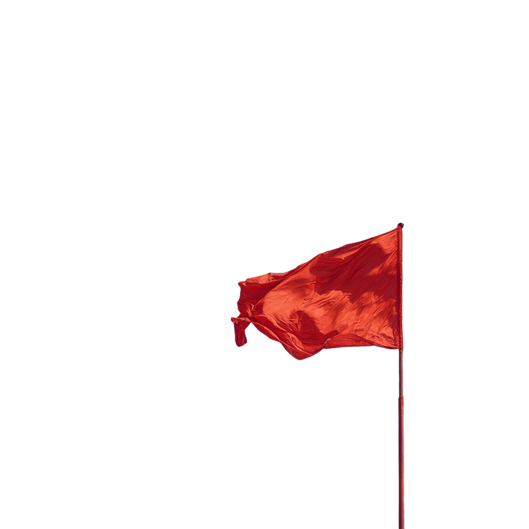 Red Flag Fluttering Vinyl Car Decal Sticker – Waterproof & UV-Resistant 6.826666666666667"