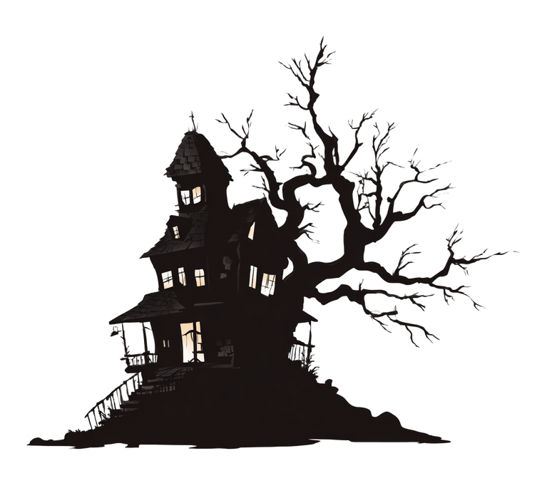 Haunted House Sticker Vinyl Car Decal Sticker – Waterproof & UV-Resistant 3.4133333333333336"