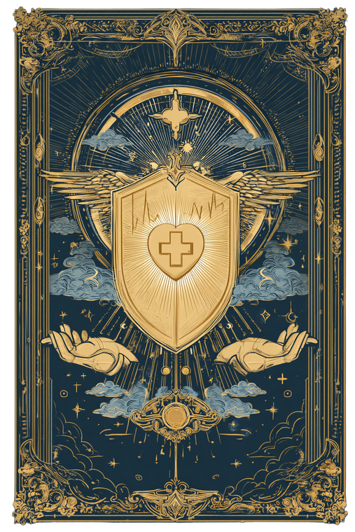 Golden Shield Tarot Vinyl Car Decal Sticker – Waterproof & UV-Resistant 4.4
