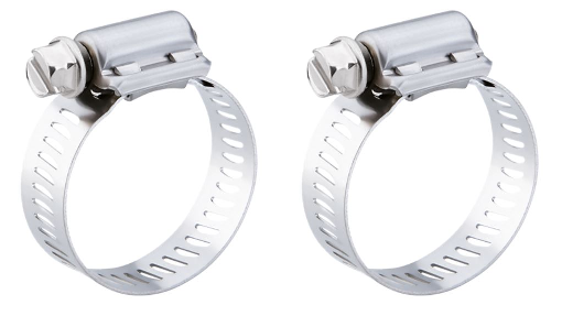 2x Breeze Power Seal  Worm Gear Hose Clamp | 1-1/16 Inch To 2 Inch Clamping Range | 301 Stainless Steel Band | High Strength Quadra-Lock | SAE Approved