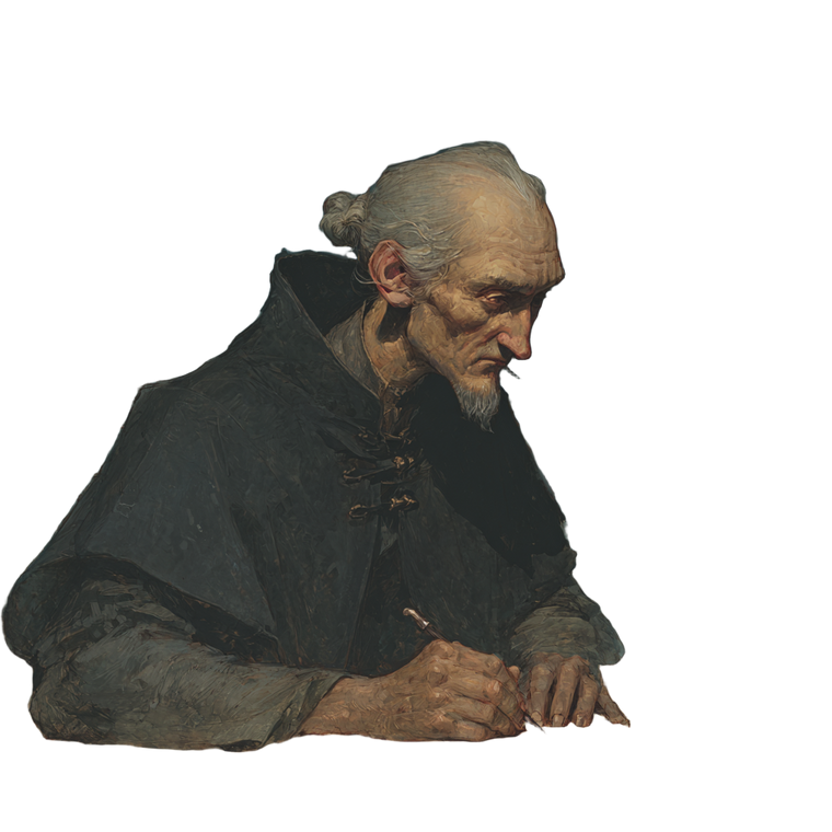 Medieval Scholar Portrait V2 Vinyl Car Decal Sticker – Waterproof & UV-Resistant 3.4133333333333336"