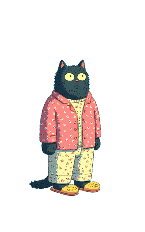 Sleepy Cat Pajamas Vinyl Car Decal Sticker – Waterproof & UV-Resistant 9.17333333333333