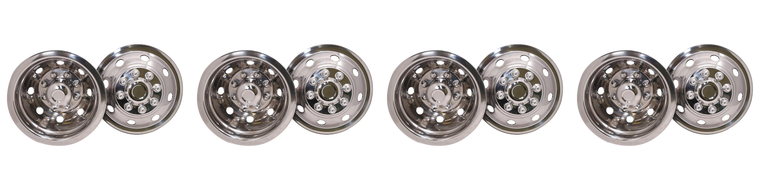 4x Enhance Your Ford E-350 Super Duty With Polished Stainless Steel Wheel Simulators | Set Of 4