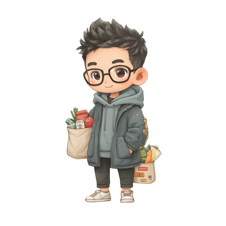 Chibi Supermarket Worker Vinyl Car Decal Sticker – Waterproof & UV-Resistant 3.4133333333333336"