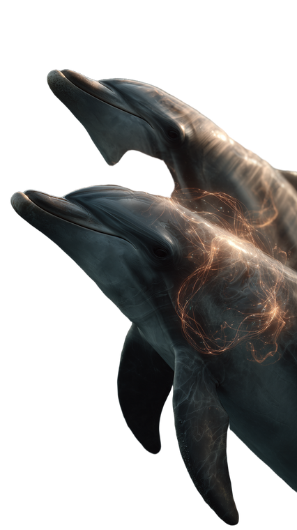 Glowing Dolphins Communicating Vinyl Car Decal Sticker – Waterproof & UV-Resistant 4.8533333333333335"