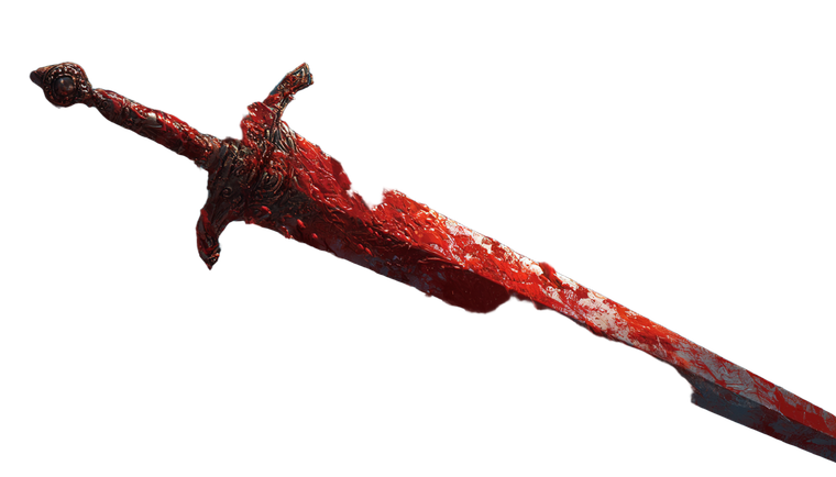 Dark Crimson Sword Vinyl Car Decal Sticker – Waterproof & UV-Resistant 2.773333333333333