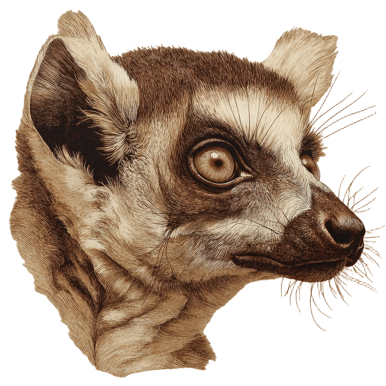 Lemur Head Carving Vinyl Car Decal Sticker – Waterproof & UV-Resistant 3.4133333333333336"