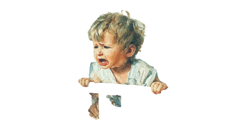 Crying Child Close-Up Vinyl Car Decal Sticker – Waterproof & UV-Resistant 2.72"