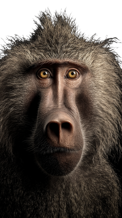 Bewildered Baboon Portrait Vinyl Car Decal Sticker – Waterproof & UV-Resistant 9.706666666666667"