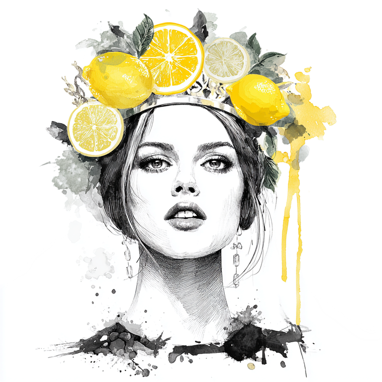 Citrus Crown Woman Vinyl Car Decal Sticker – Waterproof & UV-Resistant 3.4133333333333336"