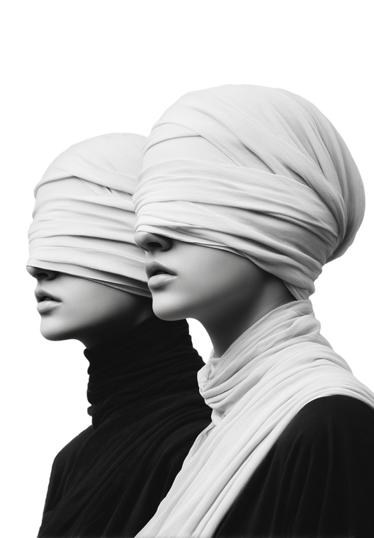 Veiled Women Illustration Vinyl Car Decal Sticker – Waterproof & UV-Resistant 4.373333333333333"