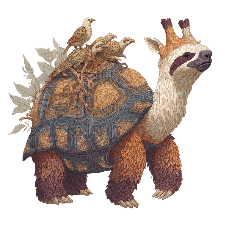 Sloth-Giraffe-Tortoise Hybrid Vinyl Car Decal Sticker – Waterproof & UV-Resistant 3.4133333333333336"