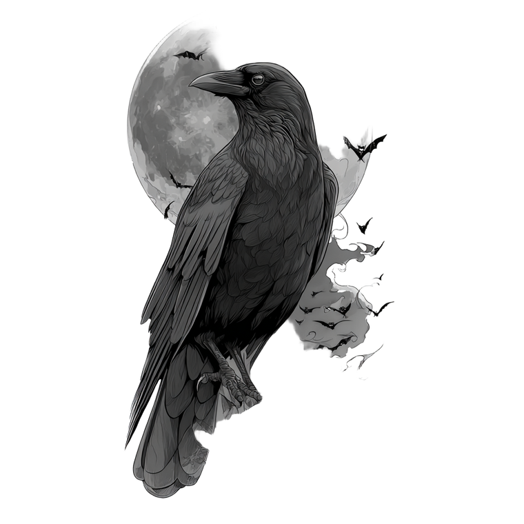 Gothic Crow Tattoo V4 Vinyl Car Decal Sticker – Waterproof & UV-Resistant 3.4133333333333336"