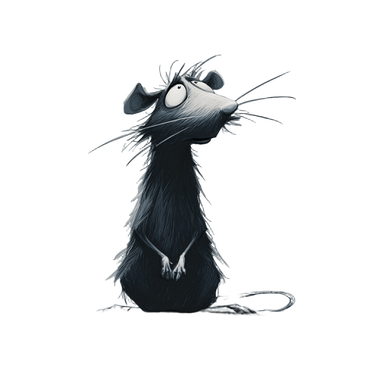 Sad Rat Character Vinyl Car Decal Sticker – Waterproof & UV-Resistant 3.4133333333333336"