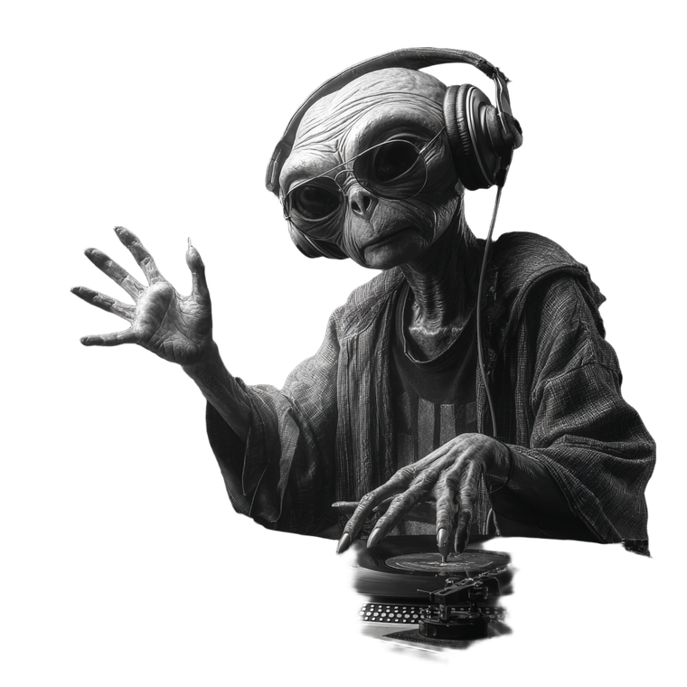 Dj Alien Vinyl Car Decal Sticker – Waterproof & UV-Resistant 3.4133333333333336"