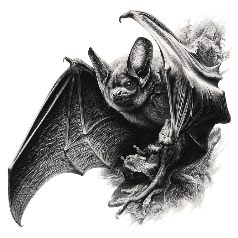 Vampire Bat Illustration Vinyl Car Decal Sticker – Waterproof & UV-Resistant 6.826666666666667"